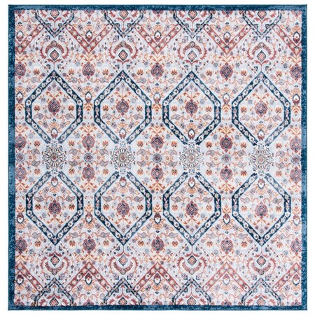Safavieh 6 ft. 7 in. x 6 ft. 7 in. Lagoon Power Loomed Square Rug Brown & Navy LGN238U-7SQ